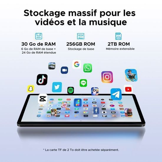 DOOGEE Tab G6 Tablet With Sim Card, Android 15 Tablet, Octa-Core T7250, 11 Inch Tablet 90Hz, 30GB +256GB/TF 2TB, Dual 4G LTE, 8000mAh Battery, 13MP Camera, 5G WiFi/Widevine L1/FM/OTG/Face ID