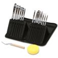 Set de 15 pinceaux rond et plat de la marque ARTISTE ou ARTICO..