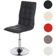 Chaise de salle à manger HWC-C41 - HWC - pivotante et réglable en hauteur - similicuir gris-0