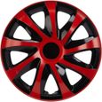 Enjoliveurs de roues universels DRACO CS noir-rouge 15" - lot de 4 pièces-0