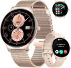 YSFMODE Montre Connectée Femme 1,43"Amoled Always-On Display Bluetooth Appels Montre Femme Connectée Fréquence Pour Android Ios Rose Or Me