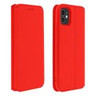 Housse iPhone 11 - AVIZAR - Étui Folio Portefeuille - Éco-cuir Rouge - Fonction Support - Aimanté