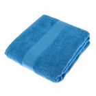 HOMESCAPES Serviette 100% Coton Bleu de Cobalt 100 x 180 cm