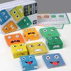 KEENSO Bloc d'expression en bois correspondant Bloc Assorti d'expression en Bois, Bloc de Construction de Puzzle jouets casse-tete