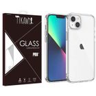 Tikawi Coque Iphone 14 (6.1") Transparente + Film de protection en Verre trempé HD, Gel Souple Haute Protection, Fine et légère