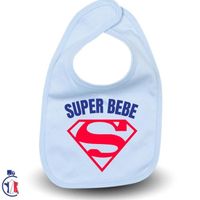 Bavoir bébé "Super bébé” cadeau de naissance original à offrir baby shower et d'autres occasions pour desnouveaux parents Bleu