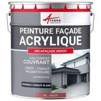 Peinture façade acrylique façade mur crépi - Arcafacade Renov  Rouge (Ral 030 50 40) - 10L (+ ou - 60m² en 1 couche)