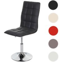 Chaise de salle à manger HWC-C41 - HWC - pivotante et réglable en hauteur - similicuir gris