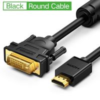 Rond noir Ugreen – câble adaptateur HDMI vers DVI bi-direction DVI-D 24 + 1, HD 1080P, pour Xbox, PS4, HDTV,
