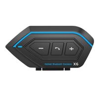 La couleur noire  Oreillette Bluetooth X6 Pour Moto, Oreillette BT, Kit Mains-Libres Stéréo Pour Téléphone Po