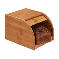 Relaxdays Boîte à Pain Tiroir Couvercle Coulissant Bambou - 21 X 40,5 X 28 Cm
