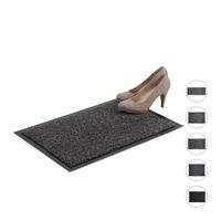 Relaxdays Paillasson gris chiné tapis d’entrée couloir intérieur extra plat mince, noir-gris - 4052025958084