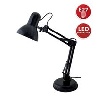 CHARLESTON XL: Lampe de bureau avec culot E27, noir