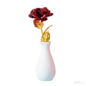 FLEUR ARTIFICIELLE Rose artificielle décorative avec Vase, cadeaux de