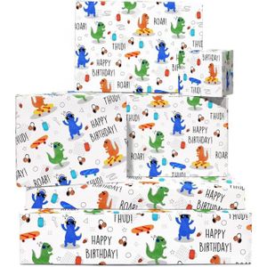 PAPIER CADEAU Emballage cadeau - Papi - Dinosaures de rue coloré