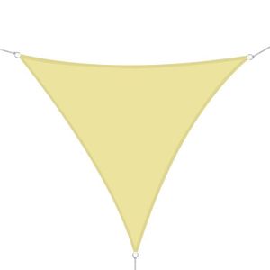VOILE D'OMBRAGE Outsunny Voile d'ombrage Triangulaire Grande Taille 3 x 3 x 3 m Polyester Haute densité résistant aux UV Coloris Sable