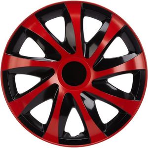 ENJOLIVEUR Enjoliveurs de roues universels DRACO CS noir-rouge 15
