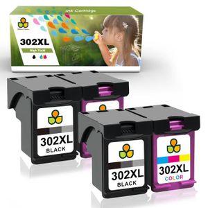 TOPENCRE MaxiPack 4 cartouches compatible avec HP 302 XL (2 noirs + 2  couleurs) pas cher