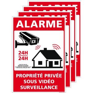 Plaque maison sous vidèo surveillance et alarme - Plaque alarme