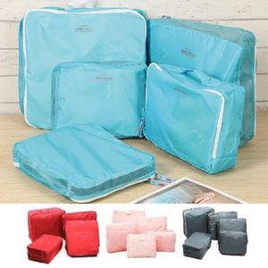 Diff/érents Tailles des Cubes /Étanche Sacs de Voyage Rangement de Bagage 8 Sets,pour des V/êtements Cosm/étiques Chaussures 8 PCS + 10 Flacon Vaporisateur Organisateurs de Valise Voyage Bleu