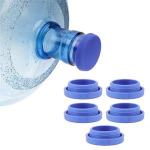 Herwey Bouchons de bouteille d'eau de gallon, couvercle de bouteille d'eau  de gallon, 5pcs bleu vis de bouteille d'eau potable de gallon sur le  couvercle anti-éclaboussures 