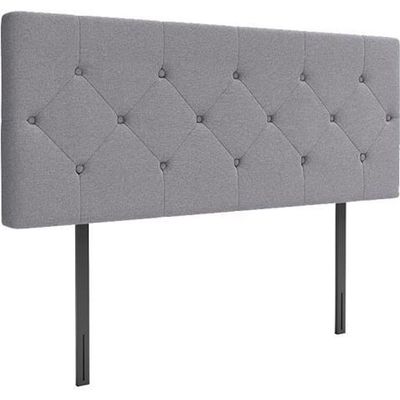 DHOME Tête De Lit Capitonnée – Similicuir Argile – 95x105 Cm Pour Lit 80/90 Cm – Avec Boutons, Pieds Inclus