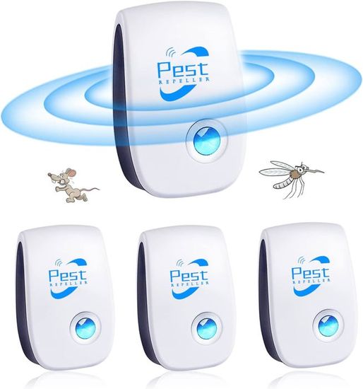 Répulsif Ultrason Anti-rongeurs 6 Pack - Pour Souris, Rats, Moustiques - Couvre Jusqu'à 1200 M² - Sans Produits Chimiques