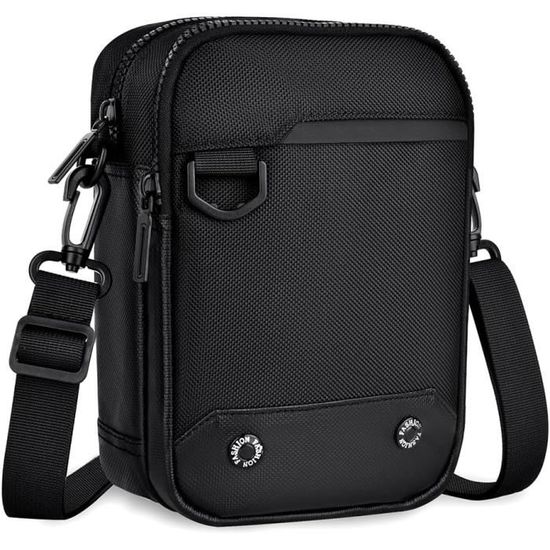 Outreo Sac bandoulière Homme Sac Besace Vintage Petit Porté épaule Sac en Toile Sacoche de Voyage pour école Université Cours Travail Sport Bourse Rétro Pochette Messager, Noir, Medium Outreo Sac bandoulière Homme Sac Besace Vintage Petit Porté épaule Sac en Toile Sacoche de Voyage pour école Université Cours Travail Sport Bourse Rétro Pochette Messager, Noir, Medium