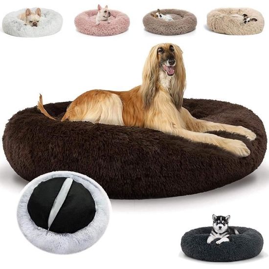 Lit Pour Chien Et Chat En Forme De Coquille - Doudou Moelleux Avec Bord Surélevé - Lavable - Gris, 50 Cm - 12