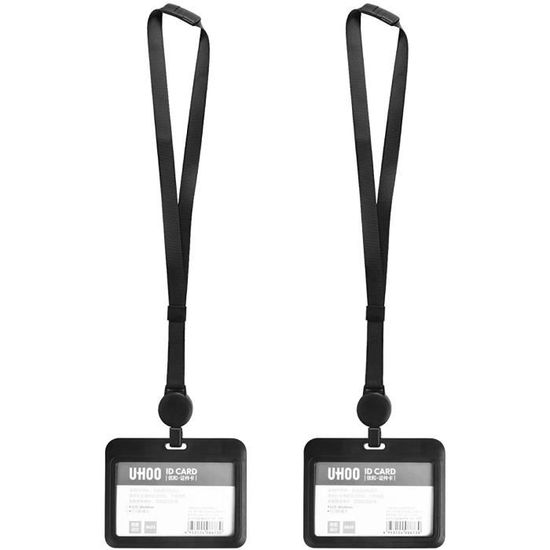 Porte-badges Rétractables - Lot De 2, Violet - Pour Carte D'identité, Badge - Coque Plastique ABS, Pratique Et Léger