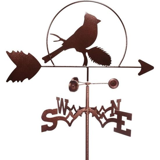 Girouette De Pêche En Acier Inoxydable - Rétro - Durable - Scène De Ferme - Avec Piquet De Jardin - Indicateur De Direction Du Vent Décoratif Pour Ferme Extérieure