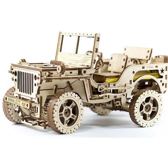 Puzzle 3D en bois Jeep - Wooden City - 500-750 pièces - Véhicules et engins