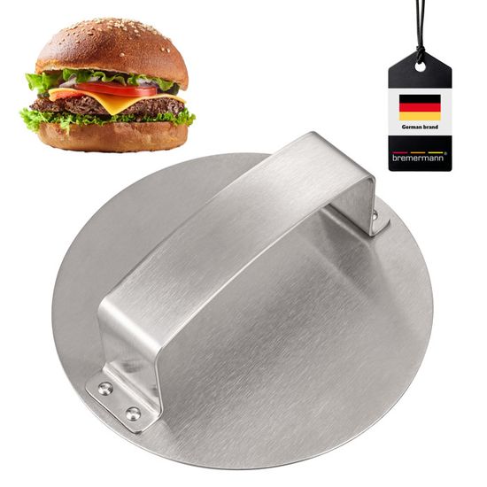 Presse à Hamburger En Acier Inoxydable 304 – Diamètre 14,7 Cm – Accessoire Barbecue Pour Burgers, Steaks Hachés, Viandes – Facile à Nettoyer, Poignée Isolante - 6