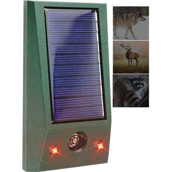 Répulsif Ultrasons Anti-Nuisibles à Piles - Étanché IPX4 Pour Chat Renard Oiseaux