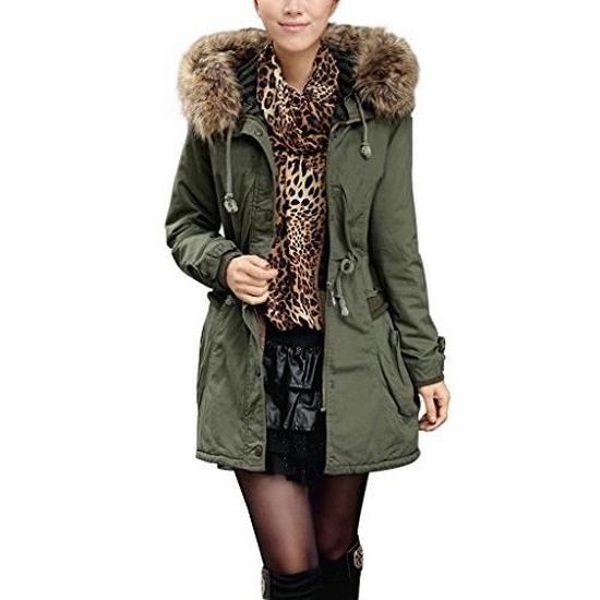 manteau femme hiver kaki