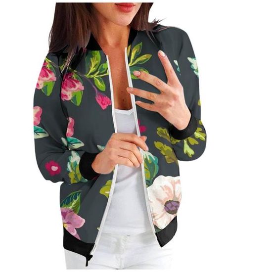 Veste Bomber Femme Vintage Minetom - Style Hip-Hop Unisexe - Zipper - Coupe Oversize - Streetwear Décontracté