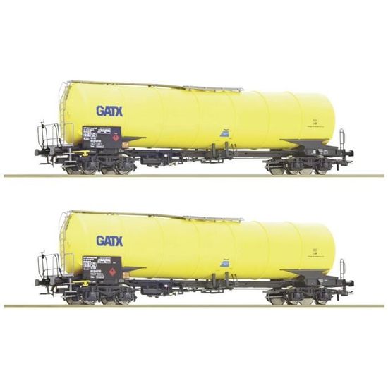 Wagon-citerne ROCO Zans - Set de 2 wagons-citernes H0 de la GATX ...