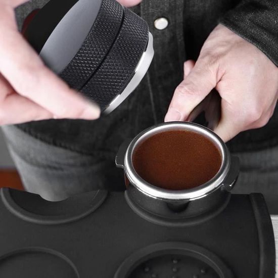 Distributeur-niveleur Café 58 Mm Pour Portefiltre - Acier Inox 304, Profondeur Réglable, Support Silicone - Accessoire Barista - 5
