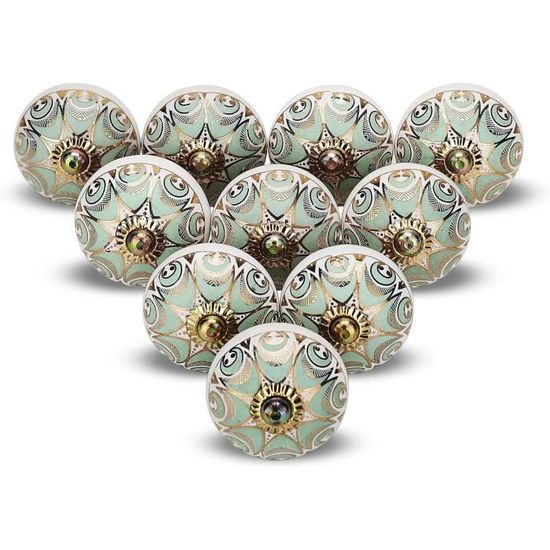 Lot de 4 boutons et poignées décoratifs en marbre pour cuisine, chambre à coucher et meuble de