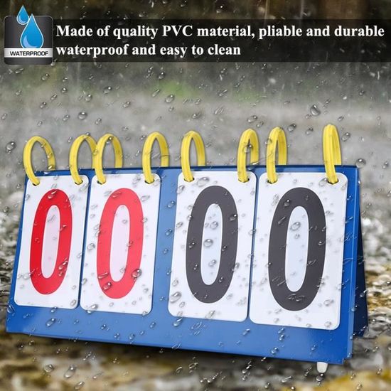 JasCherry Tableau De Score Sportif 4 Chiffres Flip Portable - Volley, Badminton, Tennis