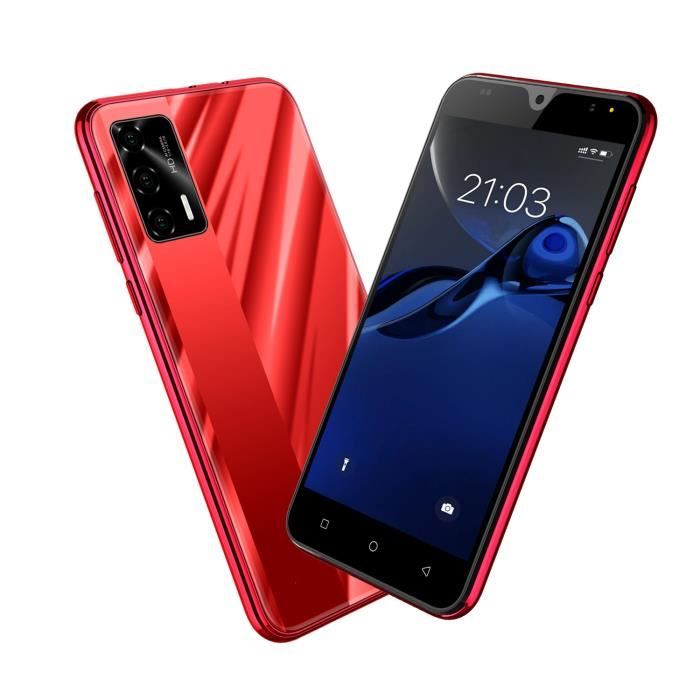 Smartphone Débloqué 5.5'' Écran 16 Go Android 9.0 Téléphone portable GPS 8MP Double Sim- rouge