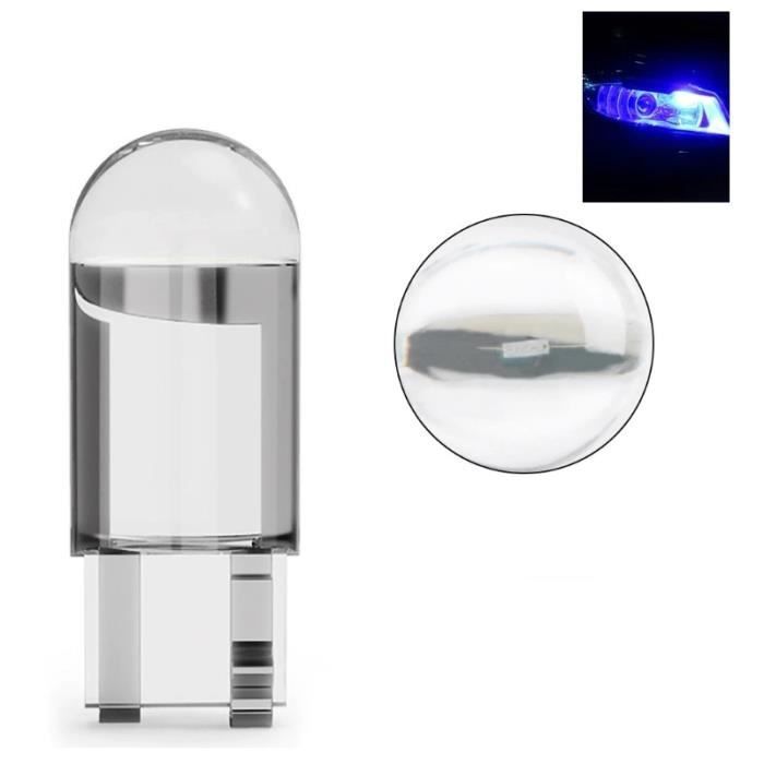 Ampoule T10 LED W5W Bleu 8000k Veilleuse phares voitures moto scooter 12V