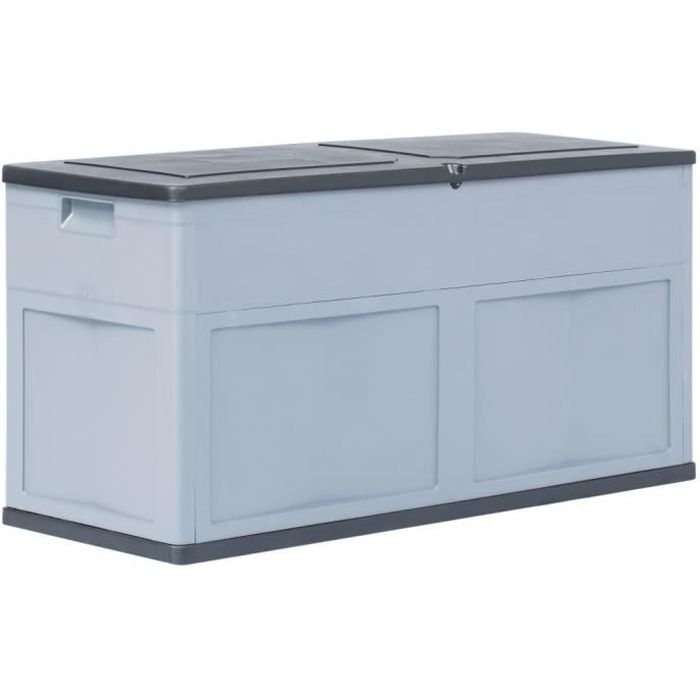 OH LA Malle de rangement - Fantastique -Boîte de rangement-Banc Coffre D'extérieur Armoire Jardin Intérieur 320 L Gris Noir648