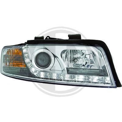 1017485 , Paire de Feux Phares Daylight LED chrome pour AUDI A4 Berline , Avant 8E de 2000 a 2004