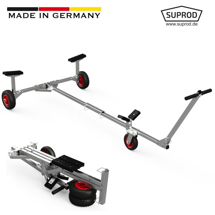 Remorque Chariot de mise à l'eau pour les petits bateaux, dériveur, annexe, SUPROD TR200-L, noir/rouge