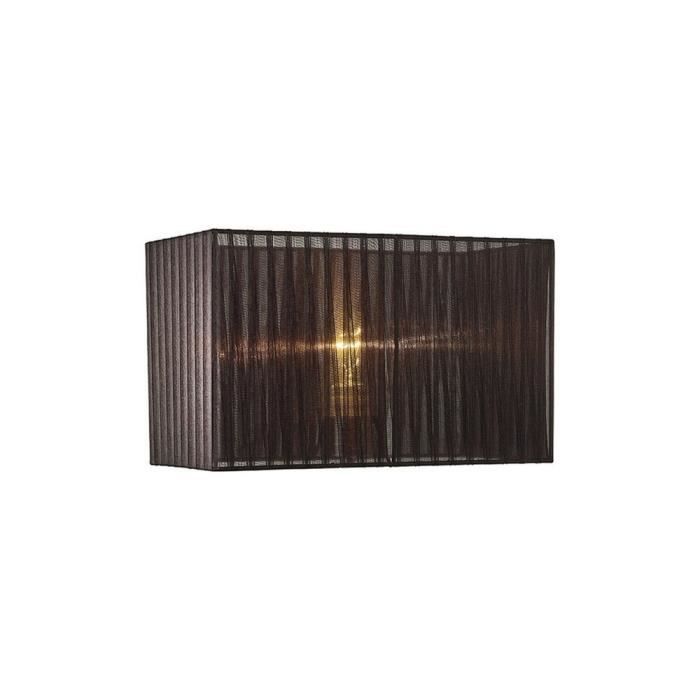 Inspired Diyas - Florence - Abat-jour rectangulaire en organza, 380x190x230mm, noir, pour lampe de table