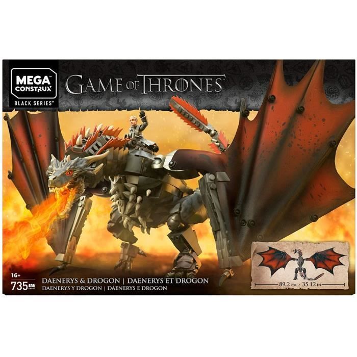 Jeux de construction Mega Construx Game of Thrones Daenerys et Drogon, Jeu de Construction, 735 Pièces, 16 ans et plus, 52685