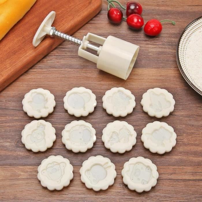 MOR Moule rond pour gâteau de lune Moule à pâtisserie à pression manuelle, ustensiles de cuisson, outils de pâtisserie