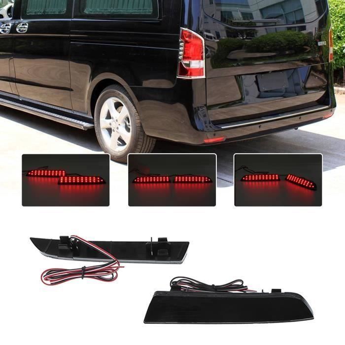 2PCS LED Feux Pare-chocs Arrière Réflecteur Feux Stop Frein pour MERCEDES-BENZ Vito Viano W447 14-19 NOIR Ve67221