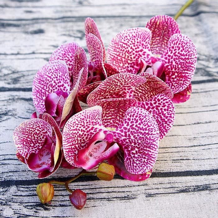 3D impression artificielle orchidée fleurs cerise printemps prune pêche fleur branche soie fausse fleur maison mariage bricolage